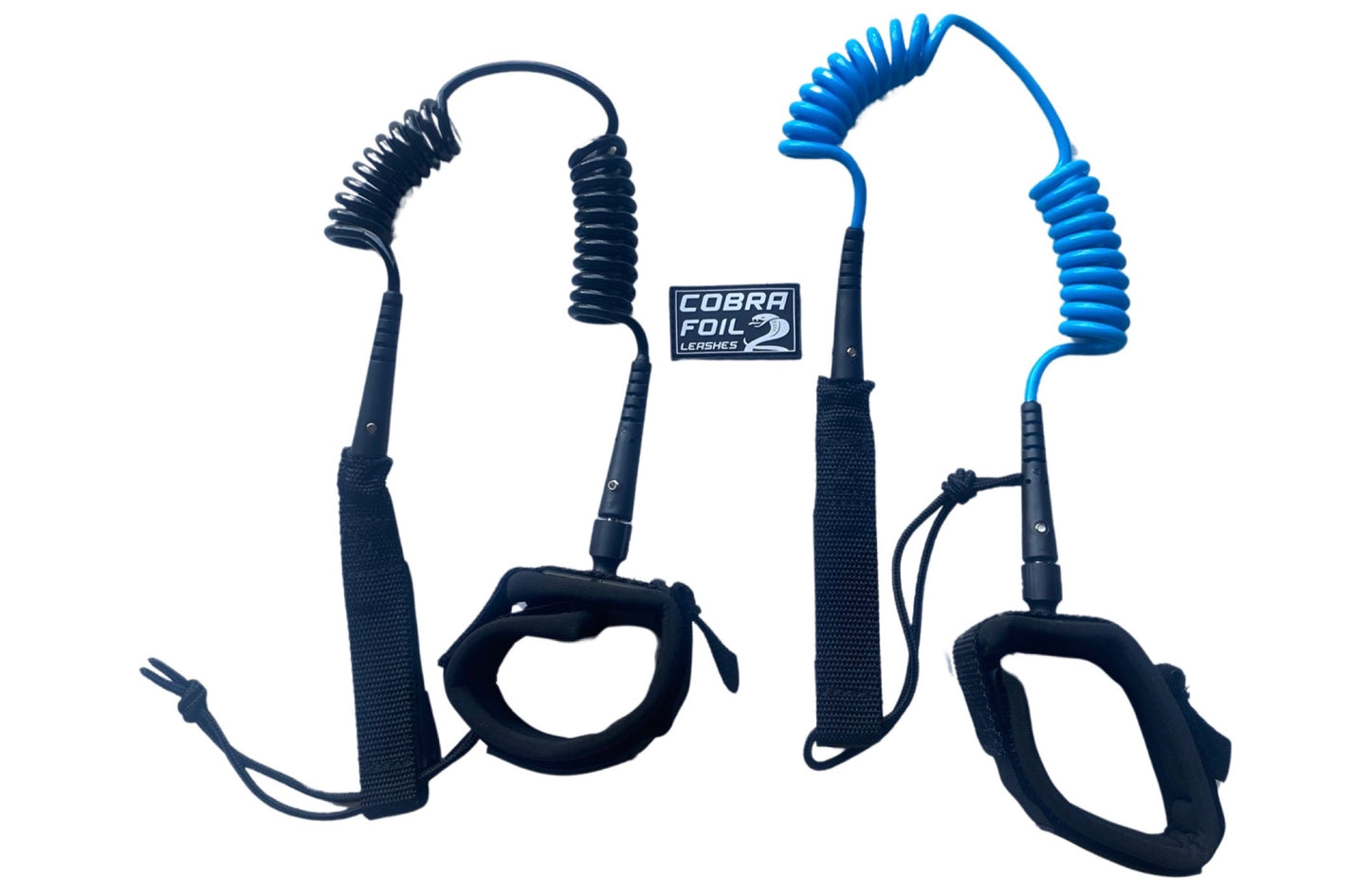 COBRA FOIL LEASH Double Coil 6' 5.5mm for Board BLUE/BLACK
