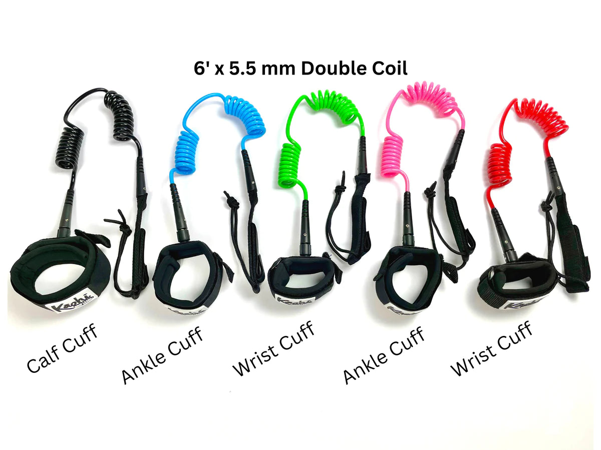 KAOHI LEASHES IN DOUBLE COIL FOR WINGFOILING AND PRONE FOILING