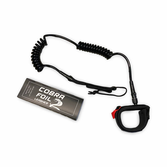 COBRA FOIL LEASH “NEW’ Double Coil 6ft 8mm for Board BLUE/BLACK.