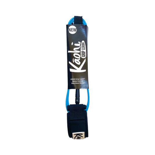Kaohi Leash - Straight 6ft 5.5mm Foil and Surf BLUE/BLACK