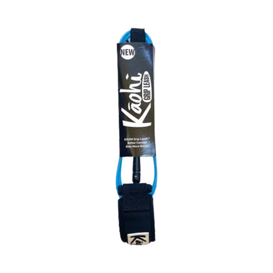 Kaohi Leash - Straight 5ft 5.5mm Foil and Surf BLUE/BLACK