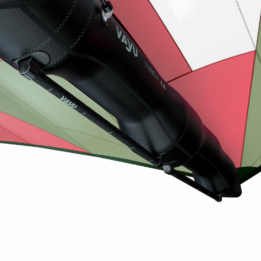 VAYU wing in Red/Green FOR WING FOILING with a split boom for comfort.